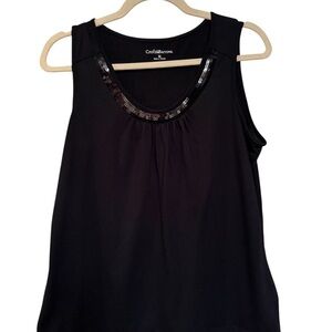 Croft & Barrow Women's Black Tank Top with Sequin Detail